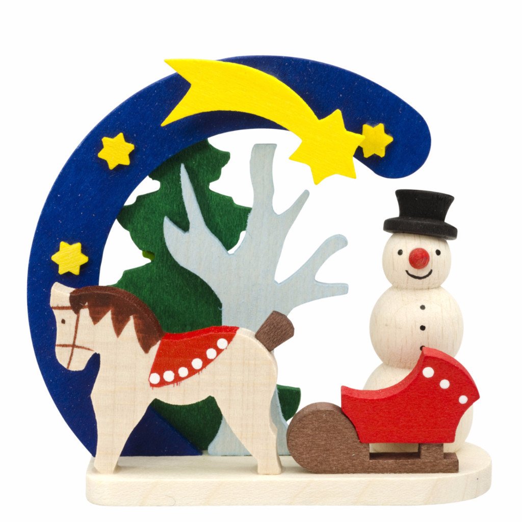 Snowman Arch - Horse drawn sleigh - Christmas tree decoration